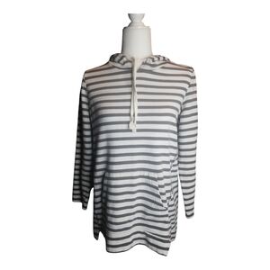 Motherhood Maternity Gray Striped Hoodie